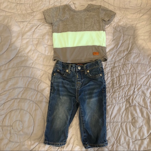 7 for All Mankind Denim Pant Outfit - 6-9mo - Picture 1 of 4